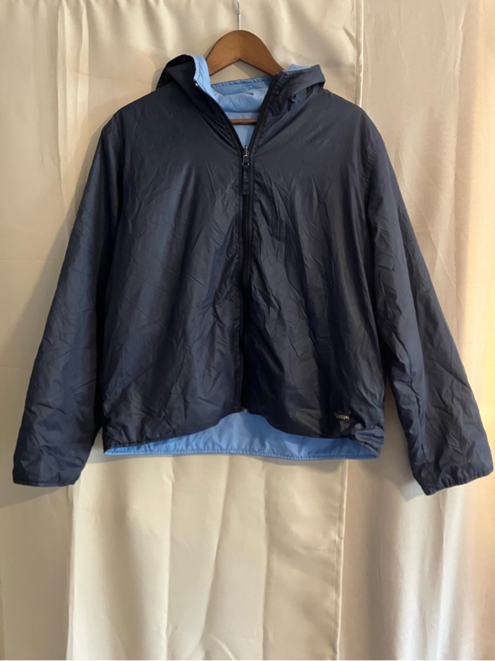 Tommy Hilfiger Reversible Hooded Jacket - Navy & Light Blue Medium